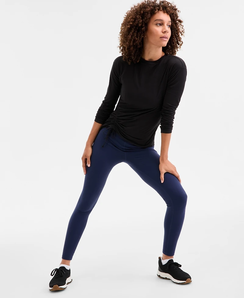 Id Ideology Women's Relaxed Side-Ruched Top, Macy's Exclusive