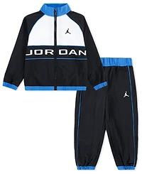 Jordan Little and Toddler Boys 2-Piece Wind Breaker Piping Jacket Pants Set