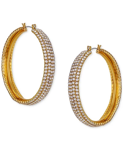 Guess Crystal Pave Large Hoop Earrings