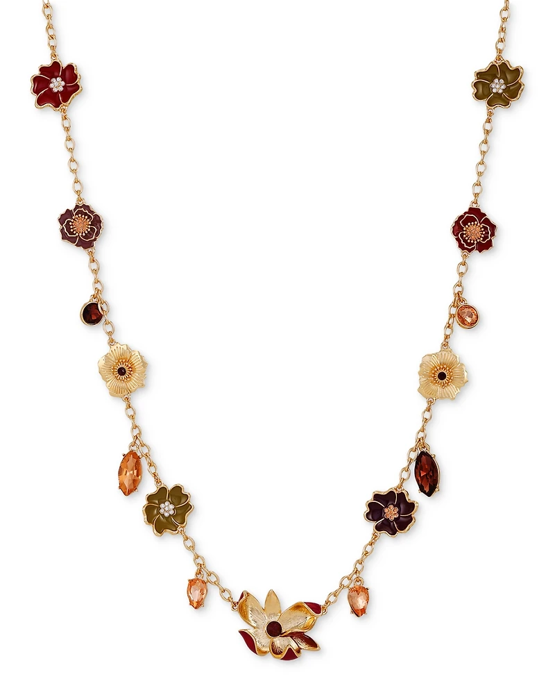Guess Floral Charm Long Necklace