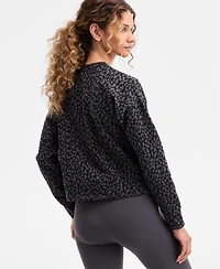 Id Ideology Women's Relaxed Animal-Print Fleece Sweatshirt, Macy's Exclusive