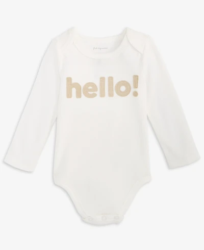 First Impressions Baby Hello Long-Sleeve Bodysuit, Macy's Exclusive
