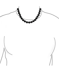 Bling Jewelry Plain Simple Basic Classic Black Natural Onyx Round 10MM Bead Strand Necklace Silver Plated Clasp