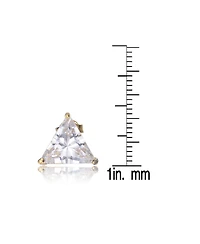 Sterling Silver Cubic Zirconia Large Triangle Earrings