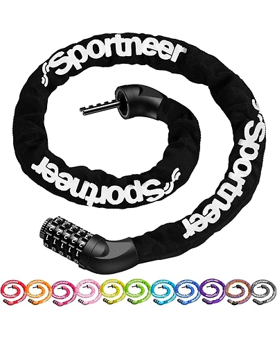 Bike Lock: 5 Digit Combination High Security Anti Theft Bike Chain Lock
