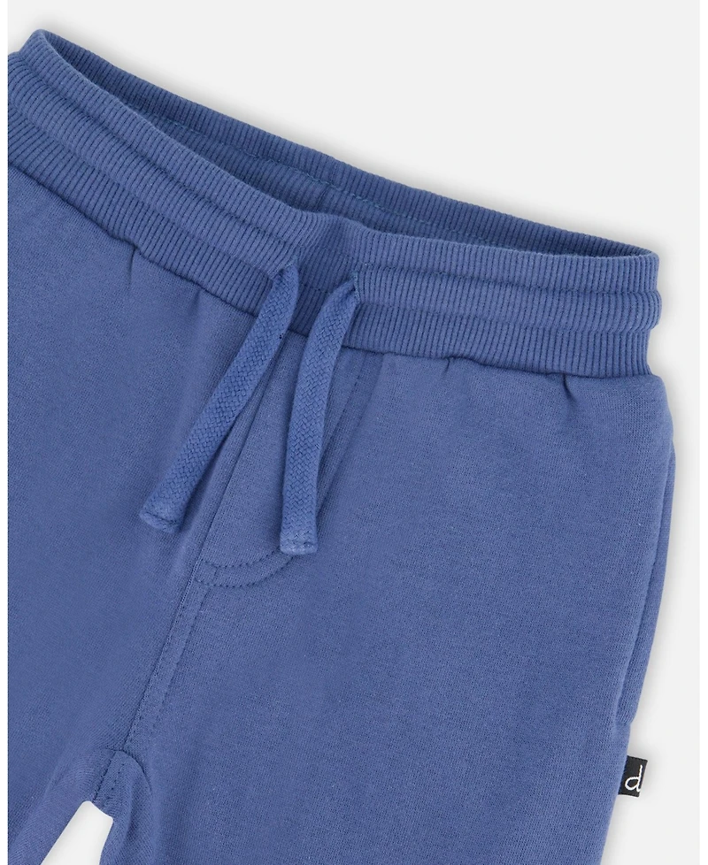 Deux par Baby Boys Fleece Sweatpants with Articulated Knees Blue