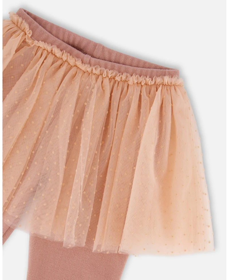 Deux par Girl Leggings with Tulle Skirt Dusty Pink - Child