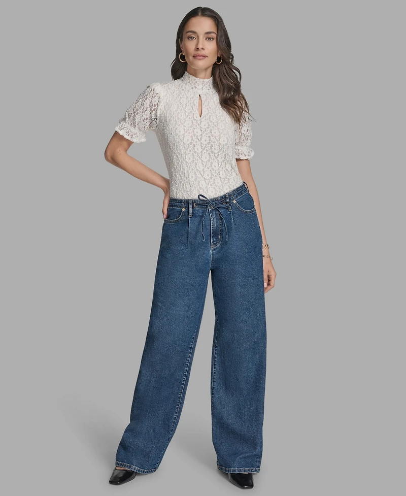 Bcbg Women's Straight-Leg Tie-Waist Jeans
