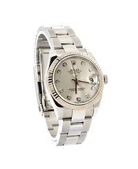 Pre-Owned Rolex Oyster Perpetual Datejust Automatic Watch in Stainless Steel and White Gold with Diamond Markers 31mm