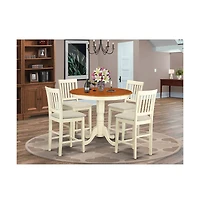 East West Furniture 5 Pc counter height Dining room set - Dinette Table and 4 bar stools