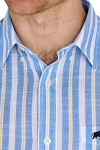 Raging Bull Big & Tall Short Sleeve Cotton Linen Look Shirt
