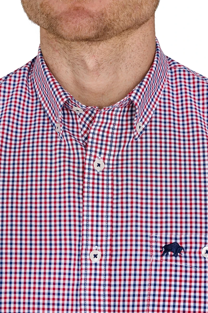 Raging Bull Big & Tall Short Sleeve Graph Check Poplin Shirt