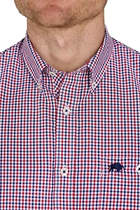 Raging Bull Big & Tall Short Sleeve Graph Check Poplin Shirt