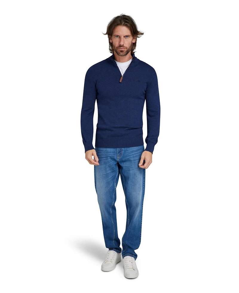 Raging Bull Men's Quarter Zip Cotton/Cashmere Knit