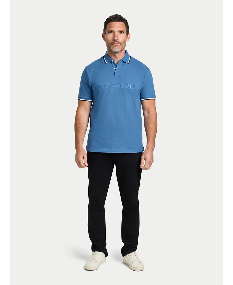 Raging Bull Big & Tall S/S Branded Tonal Embroidery Pique Polo