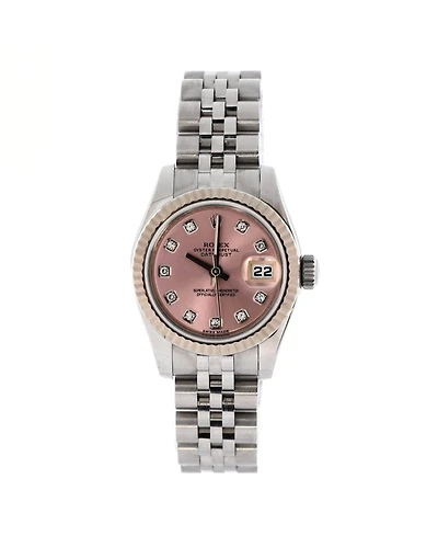 Pre-Owned Rolex Oyster Perpetual Datejust Automatic Watch in Stainless Steel and White Gold with Diamond Markers 26mm