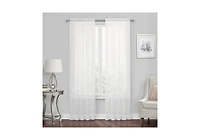 Kate Aurora Premium Rod Pocket Sheer Voile Single Window Curtain Panel - 84 in. Long - White