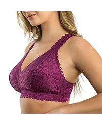 Parfait Women's Adriana Wire-Free Lace Bralette, Blackberry, 30I
