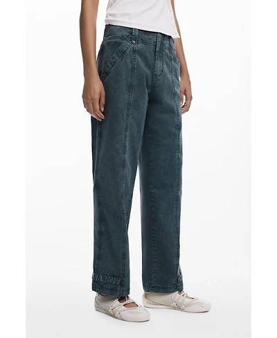 Desigual Women's Straight denim pants with seams