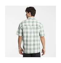 Campus Sutra Men's Sage Green & Powder White Buffalo Check Shirt