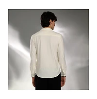 Campus Sutra Men's Pale Yellow Hive-Textured Shirt