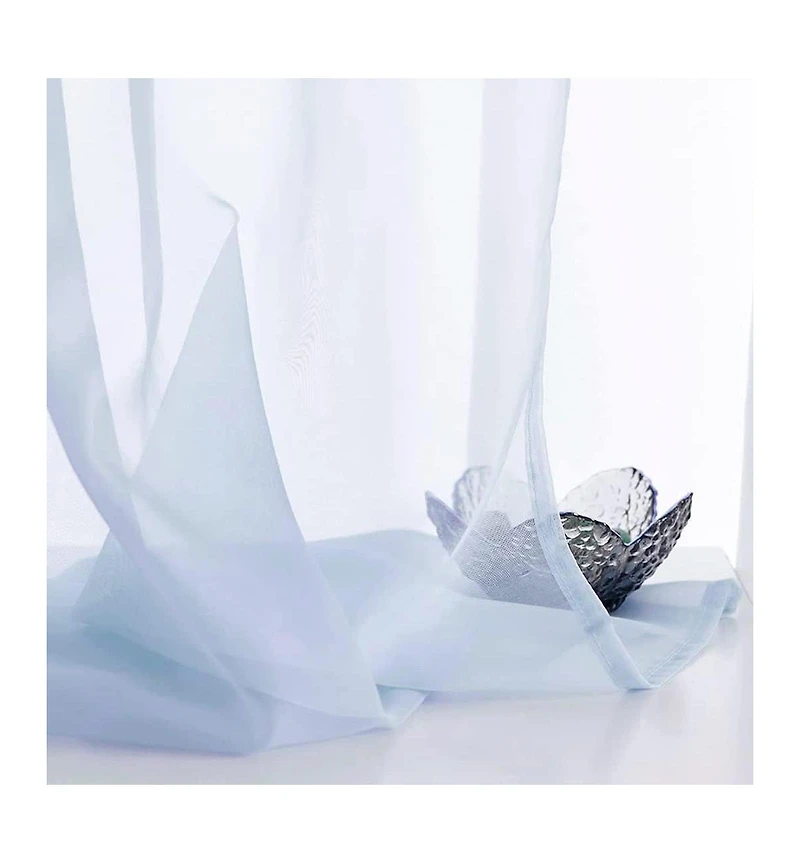 Kate Aurora Basic 2 Pack Sheer Voile Home Window Curtains - 52 in. W x 84 L