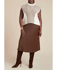 Eloquii Women's Plus Colorblock Sweater Vest