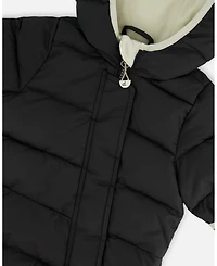 Deux par Baby Boys or Girls One-Piece Cloud Compressible Snowsuit Designed for Car Seat Black