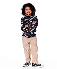 Deux par Boy Twill Jogger Pants with Patch Pockets Beige - Child
