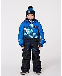 Deux par Toddler Boys One-Piece Play Snowsuit with Print and Colorblocking Black - Toddler|Child