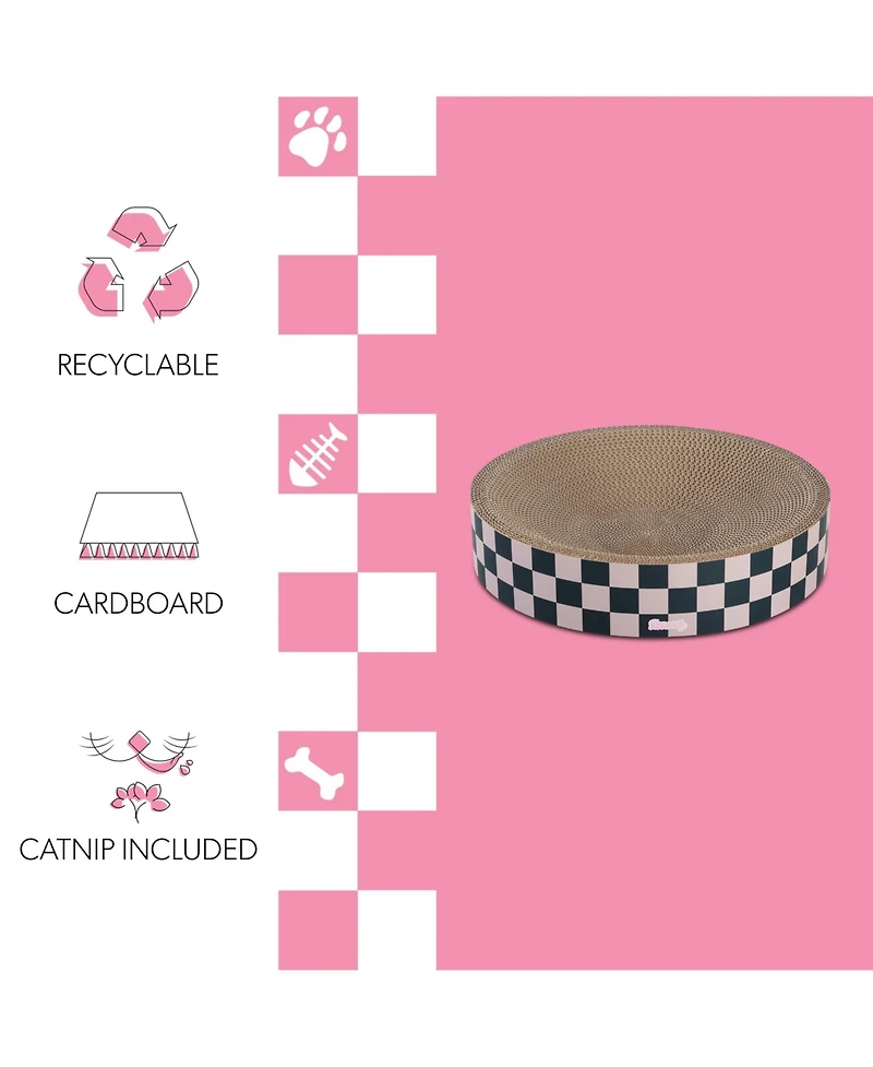 The Licker Store Nelson 20.13" Modern Cardboard Round Bowl Cat Scratcher with Catnip