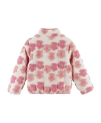 Andy & Evan Toddler/Child Girls Floral Applique Faux Shearling Jacket