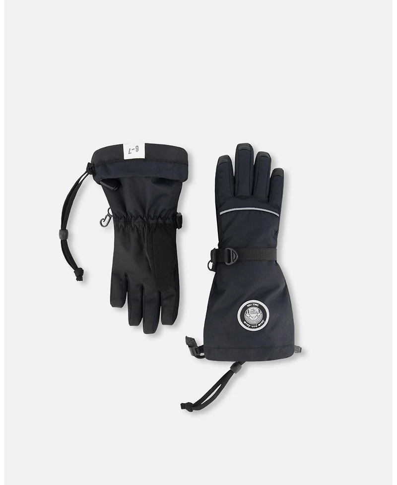 Deux par Kids Unisex Winter Teknik Gloves Black - Child