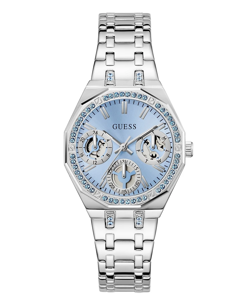 Guess Women's Silver Tone Multi-function Watch, 36mm