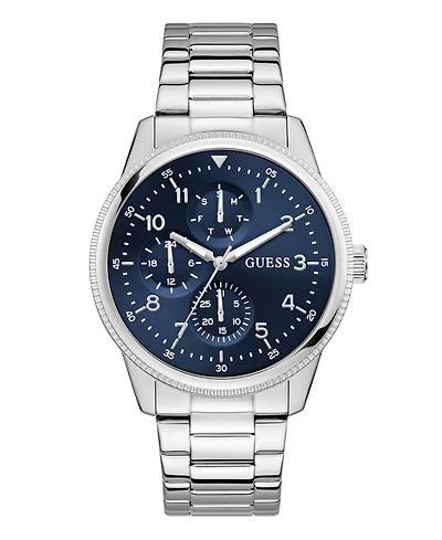 Guess Men's Silver Tone Multi-function Watch, 44mm
