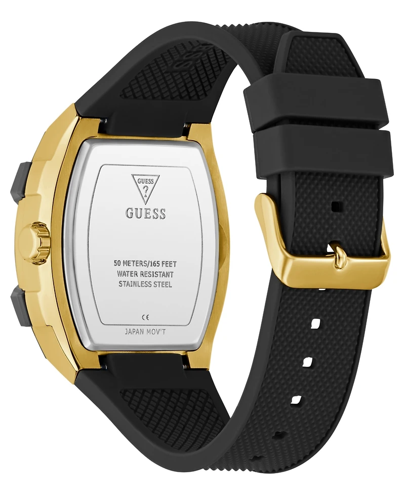 Guess Men's Black Gold Tone Multi-function Watch, 44mm