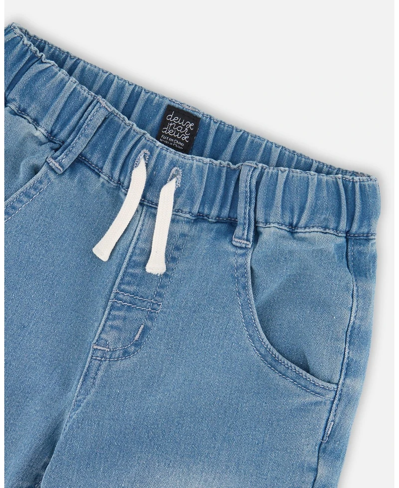 Deux par Toddler Boys French Terry Jogger Pants Light Blue Denim - Toddler|Child