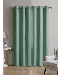 Kate Aurora Modern Living 2 Pack Textured Woven Light Filtering Grommet Top Window Curtain Panels