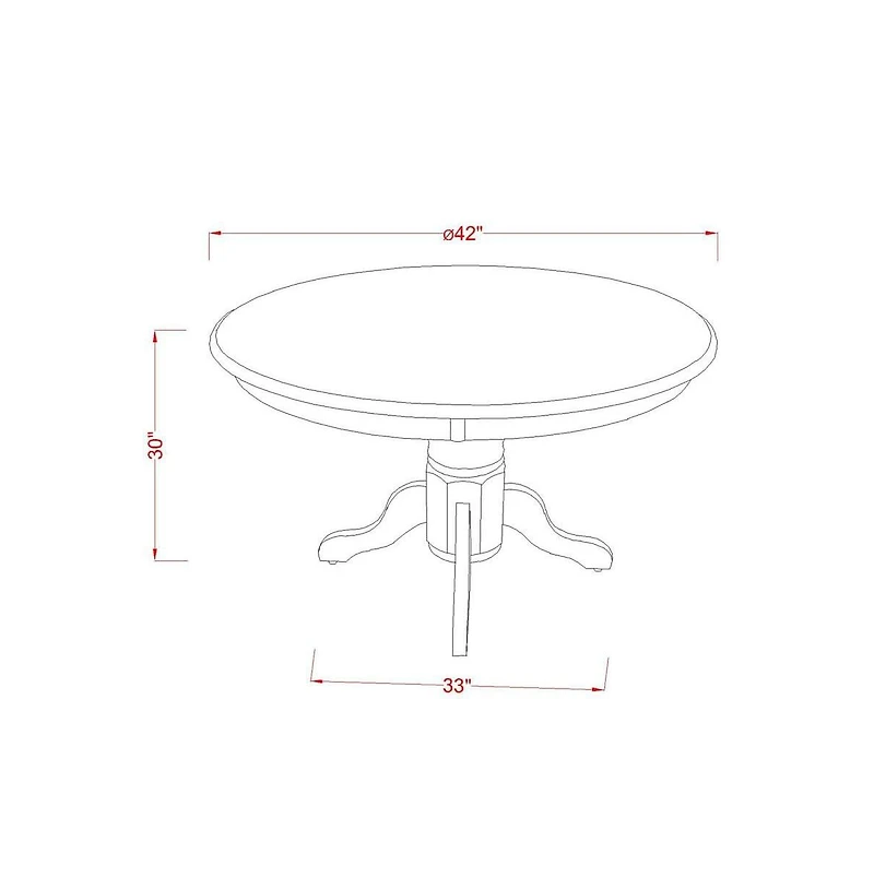 East West Furniture Dining Room Set Linen White