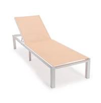 LeisureMod Marlin Patio Chaise Lounge Chair With Aluminum Frame