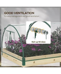 Outsunny Raised Garden Bed with house Pvc Cover, 4' x 3' x 2', Natural