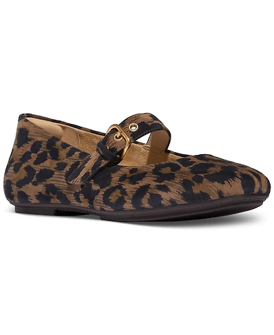 FitFlop Women's Delicato Leopard Suede Mary Jane Flats