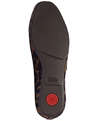 FitFlop Women's Delicato Leopard Suede Mary Jane Flats