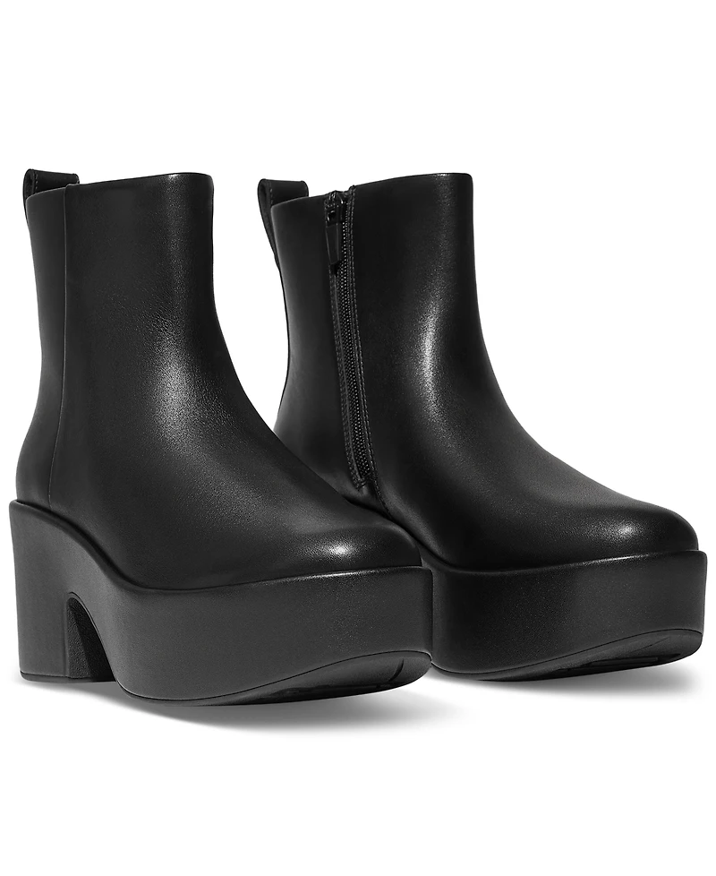 FitFlop Women's Platform Leather Heeled Ankle Booties