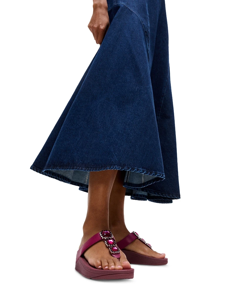 FitFlop Women's Fino Crystal-Jewel Toe-Post Wedge Sandals