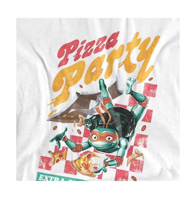 Logovision Men's Tmnt Mutant Mayhem Mikey Pizza Party T-Shirt