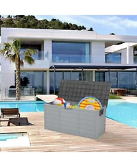 Yescom 75Gal 260L Deck Storage Box for Tools Cushions Toys Seat Lockable