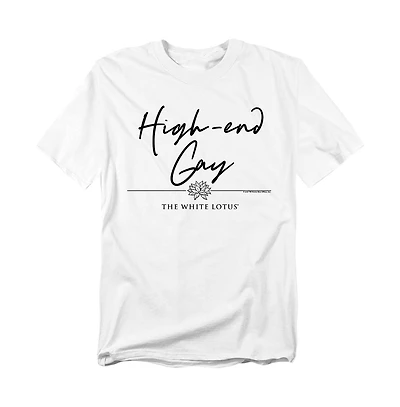 Logovision Men's White Lotus High End Gay T-Shirt