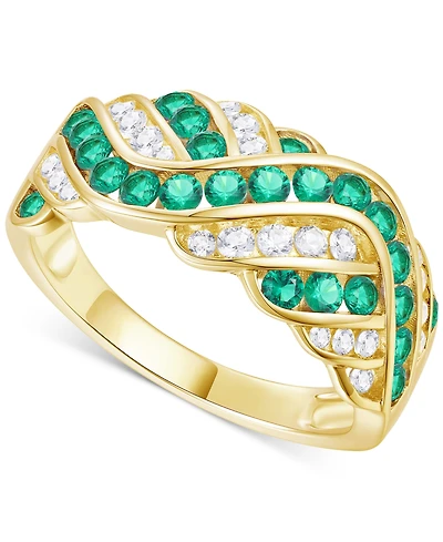 Created Sapphire, White Sapphire & Multi-Gemstone Ring Sterling Silver