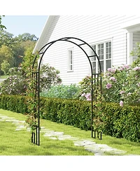 Outsunny 7.3ft Steel Garden Arch Trellis, Garden Arbor for Climbing Plants